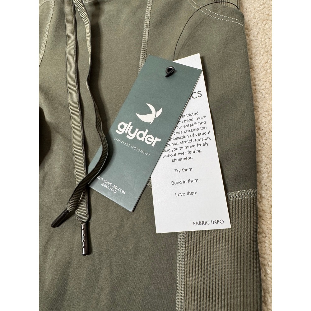 Glyder Versatile Legging Fern Green Ribbed Pocket Yoga Athletic Pants NWT Small - Picture 3 of 7
